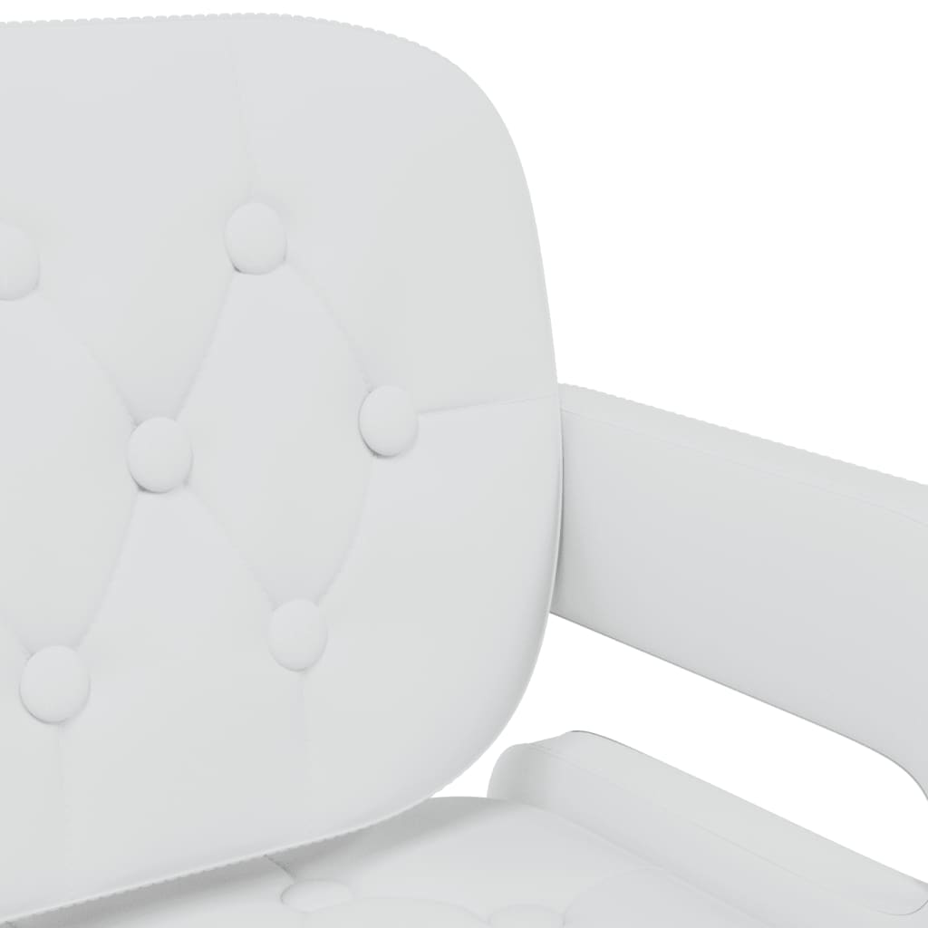 Swivel Dining Chairs, 4 pcs, White Faux Leather