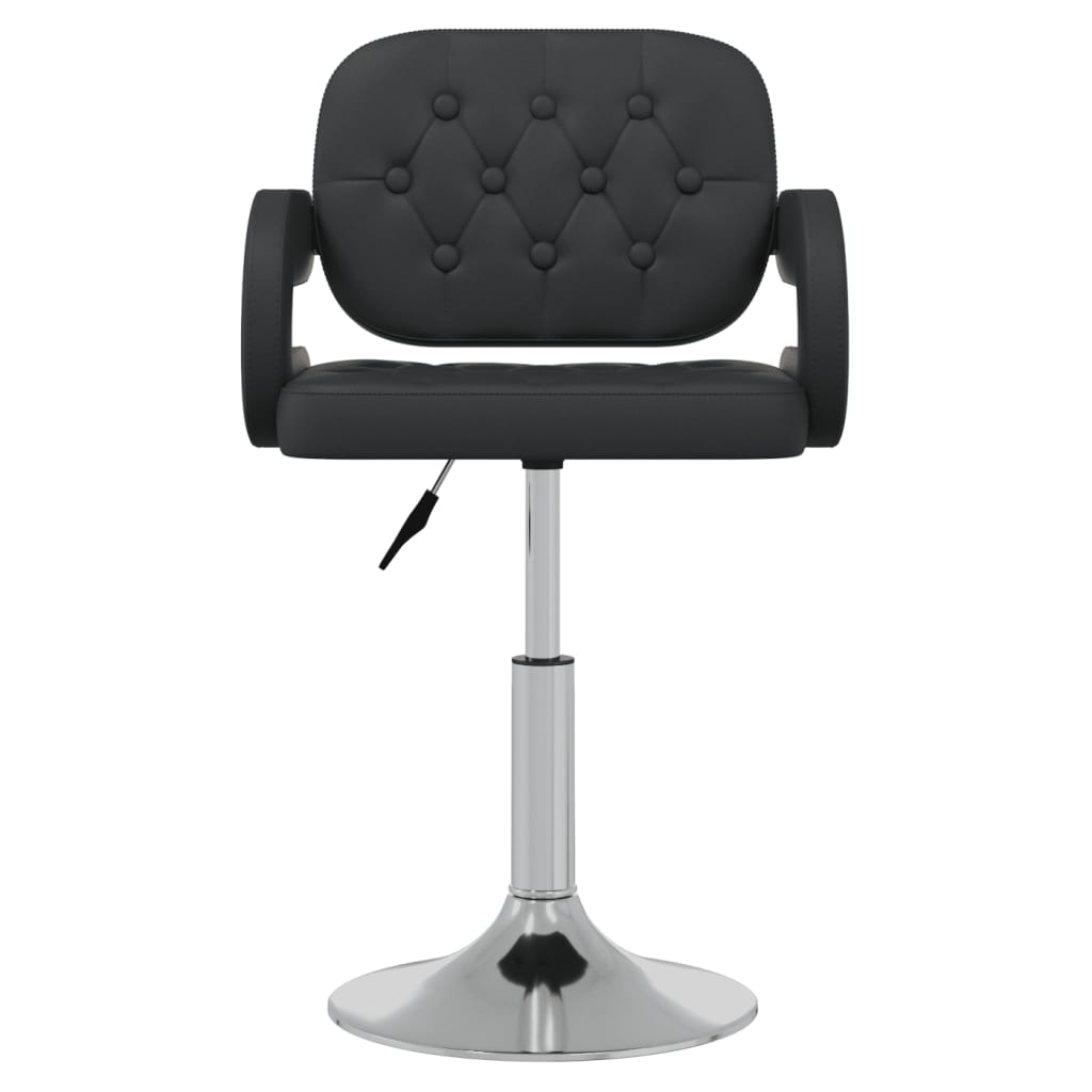 Dining Chairs, 4 pcs, Black, Faux Leather, Swivel