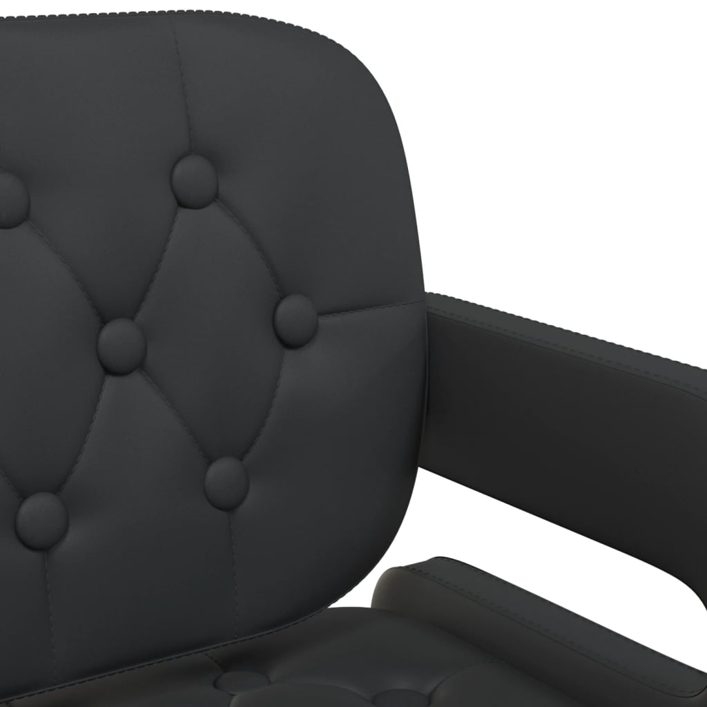 Dining Chairs, 4 pcs, Black, Faux Leather, Swivel
