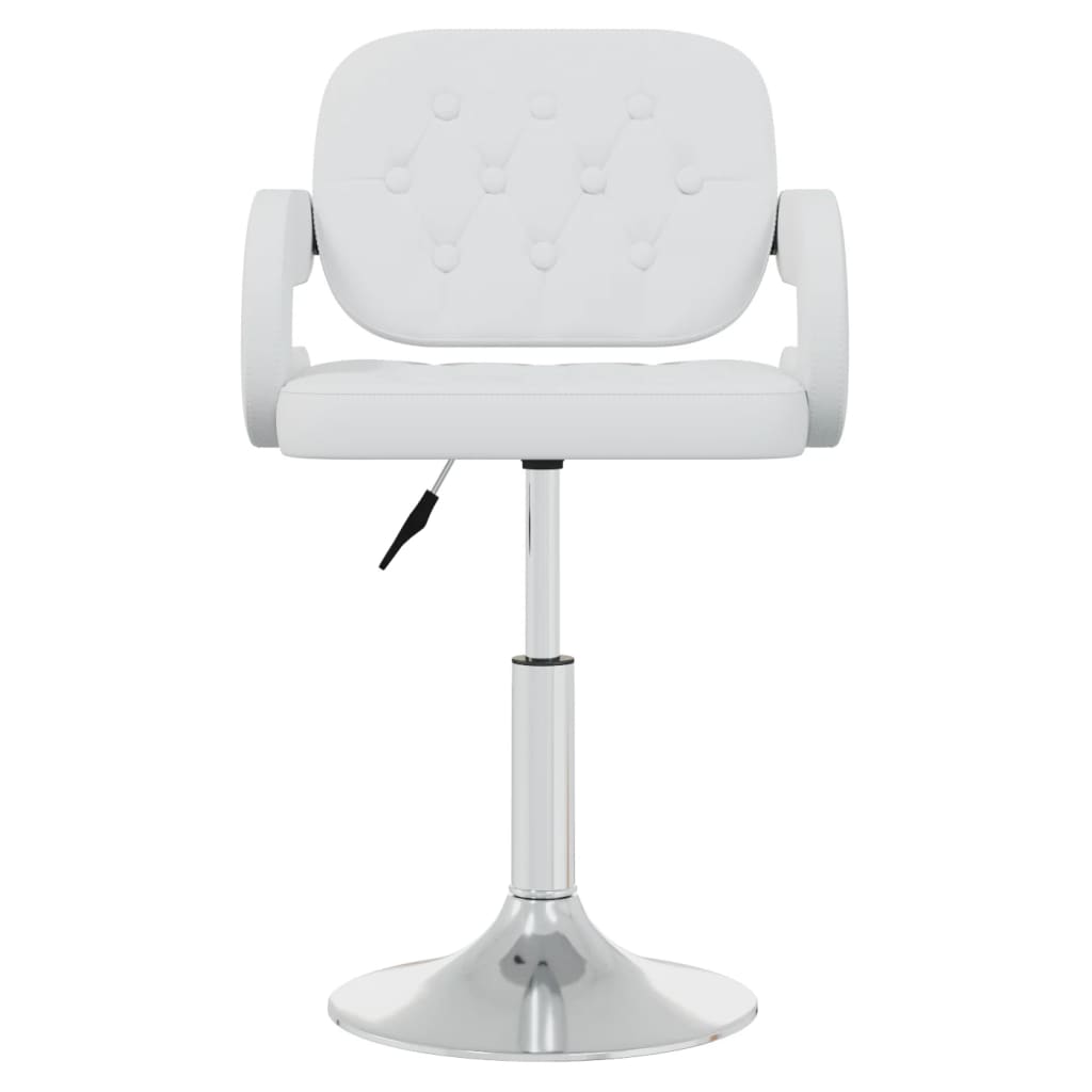 Swivel dining chairs, 6 pcs, white, artificial leather