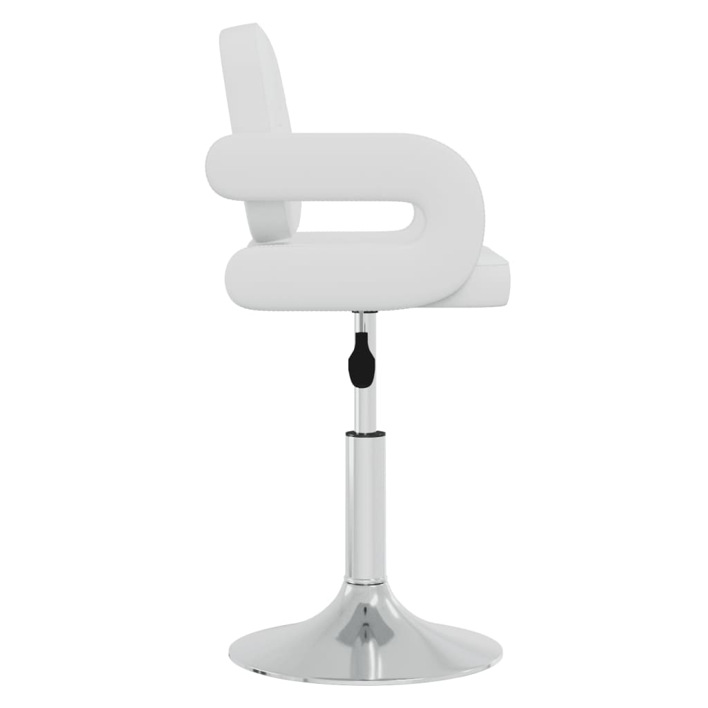 Swivel dining chairs, 6 pcs, white, artificial leather