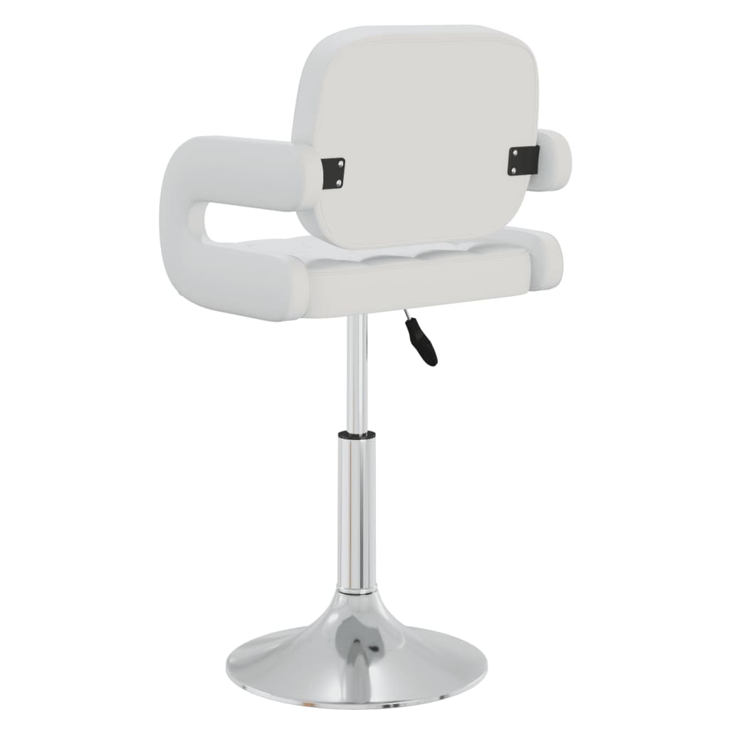 Swivel dining chairs, 6 pcs, white, artificial leather