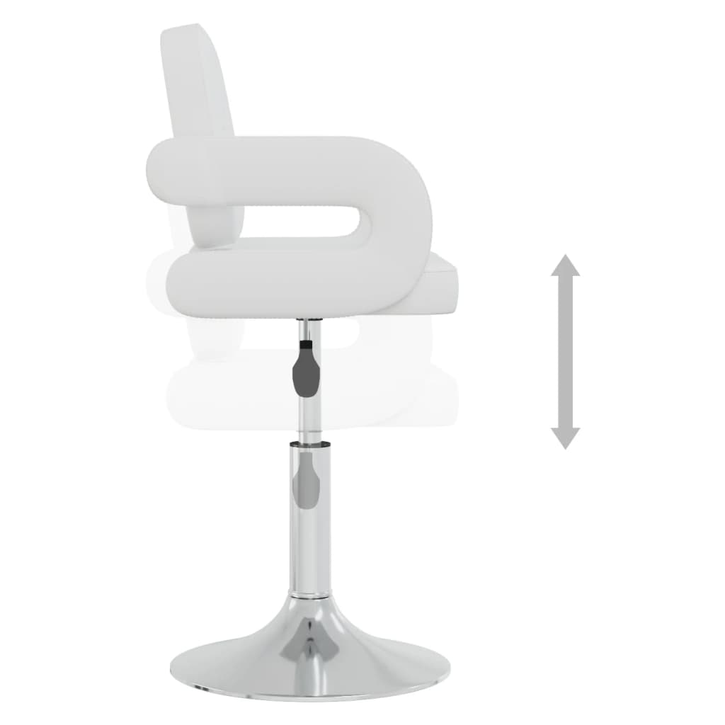 Swivel dining chairs, 6 pcs, white, artificial leather