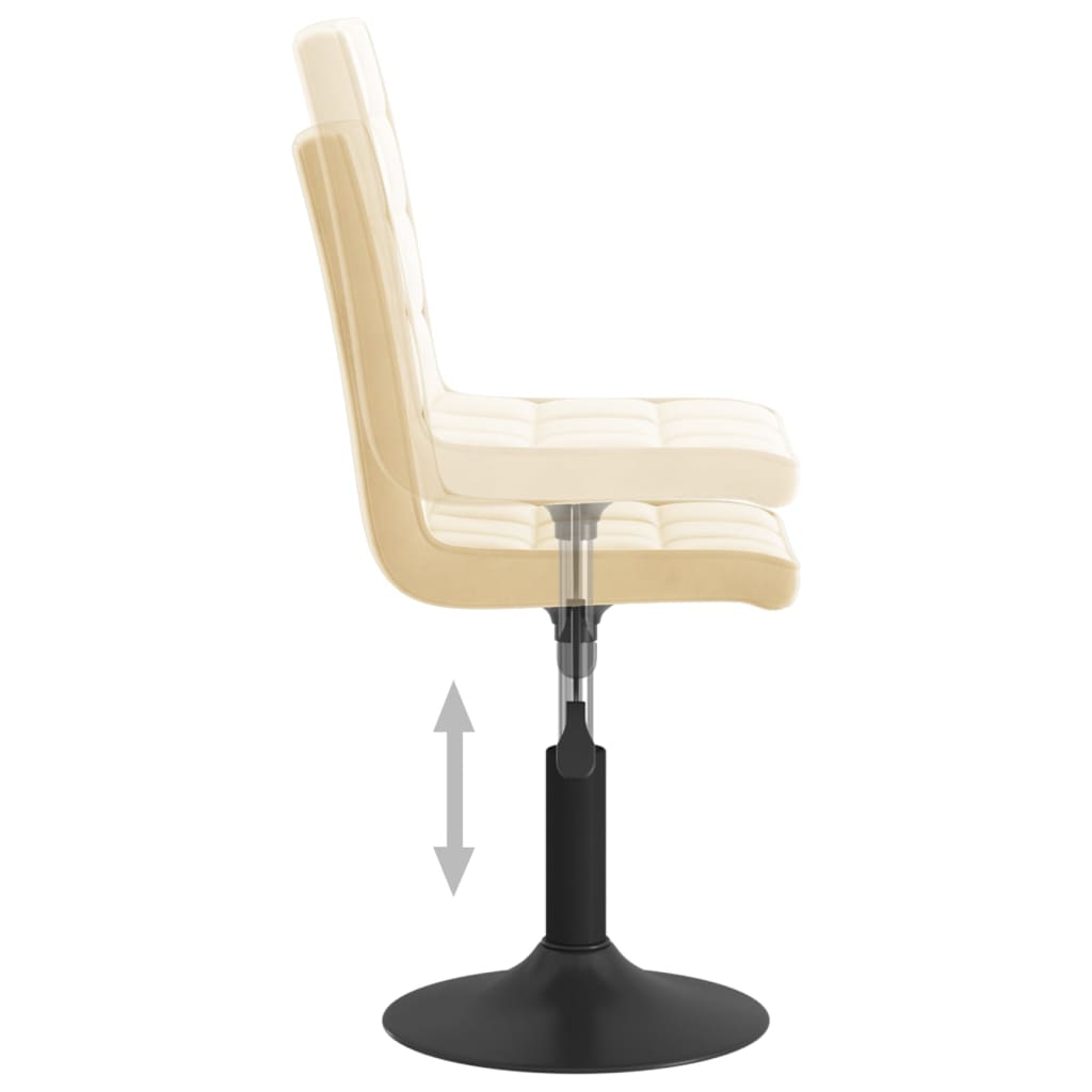 Pasukamos valgomojo kėdės, 6vnt., kreminės spalvos, aksomas