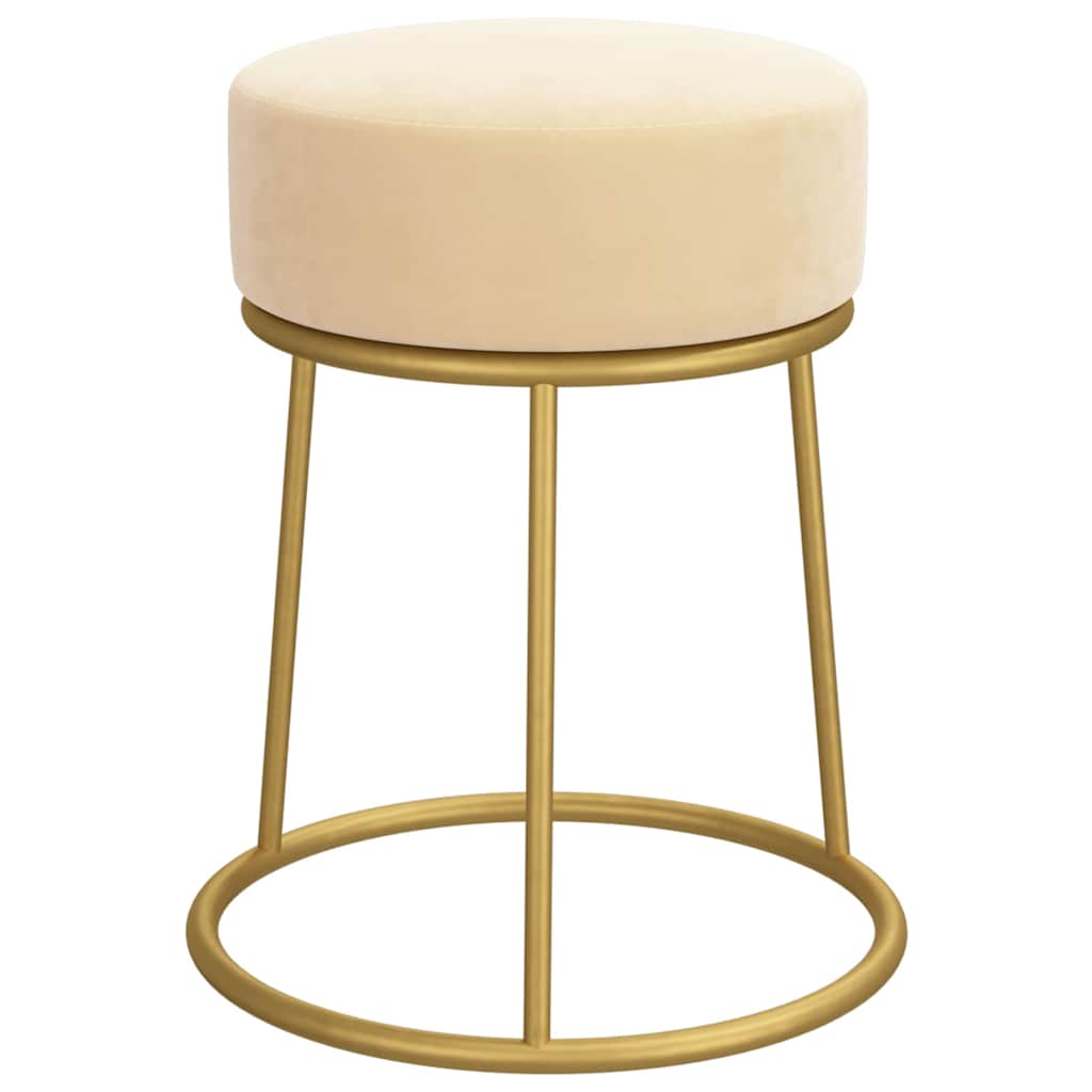 Pouf, apricot, velvet, round