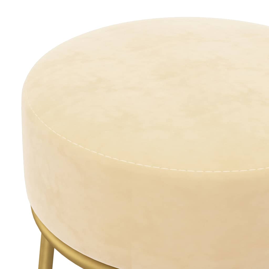 Pouf, apricot, velvet, round