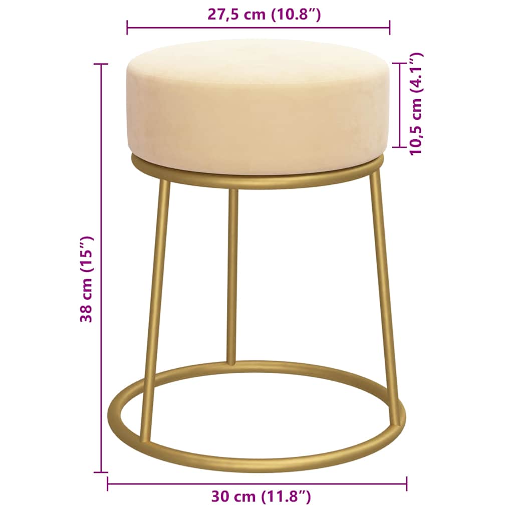 Pouf, apricot, velvet, round