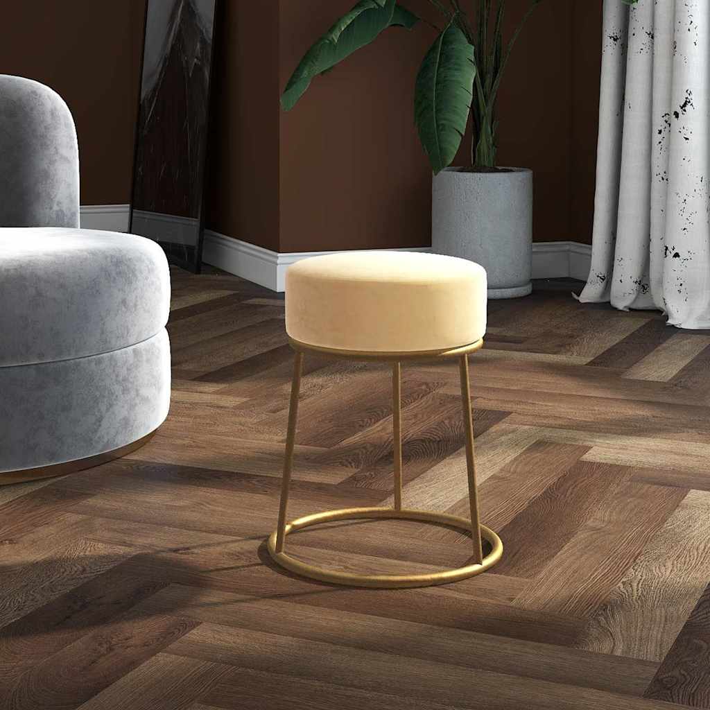 Pouf, apricot, velvet, round