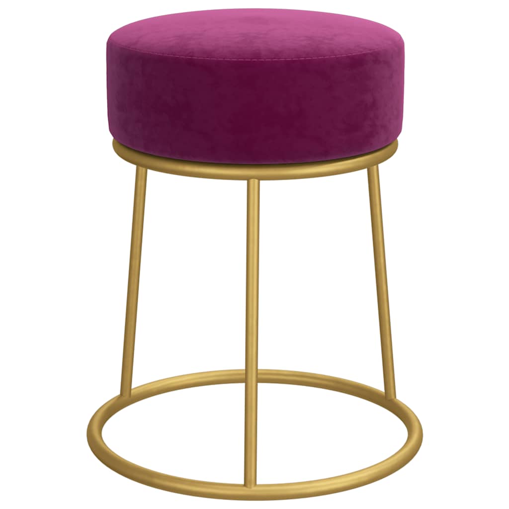 Pouffe, purple, velvet, round
