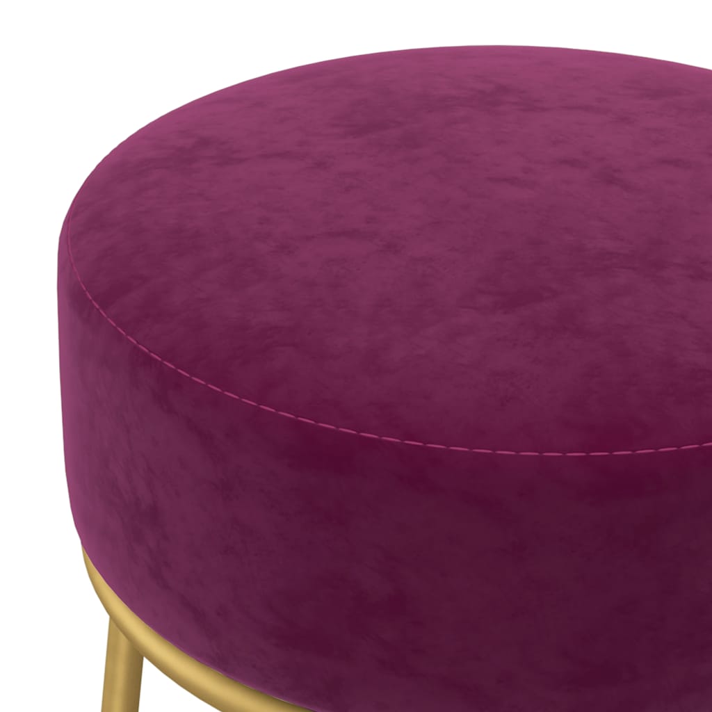 Pouffe, purple, velvet, round