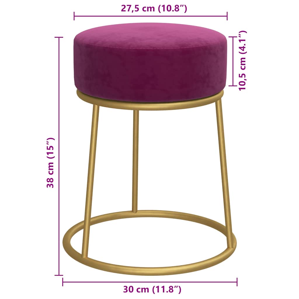 Pouffe, purple, velvet, round