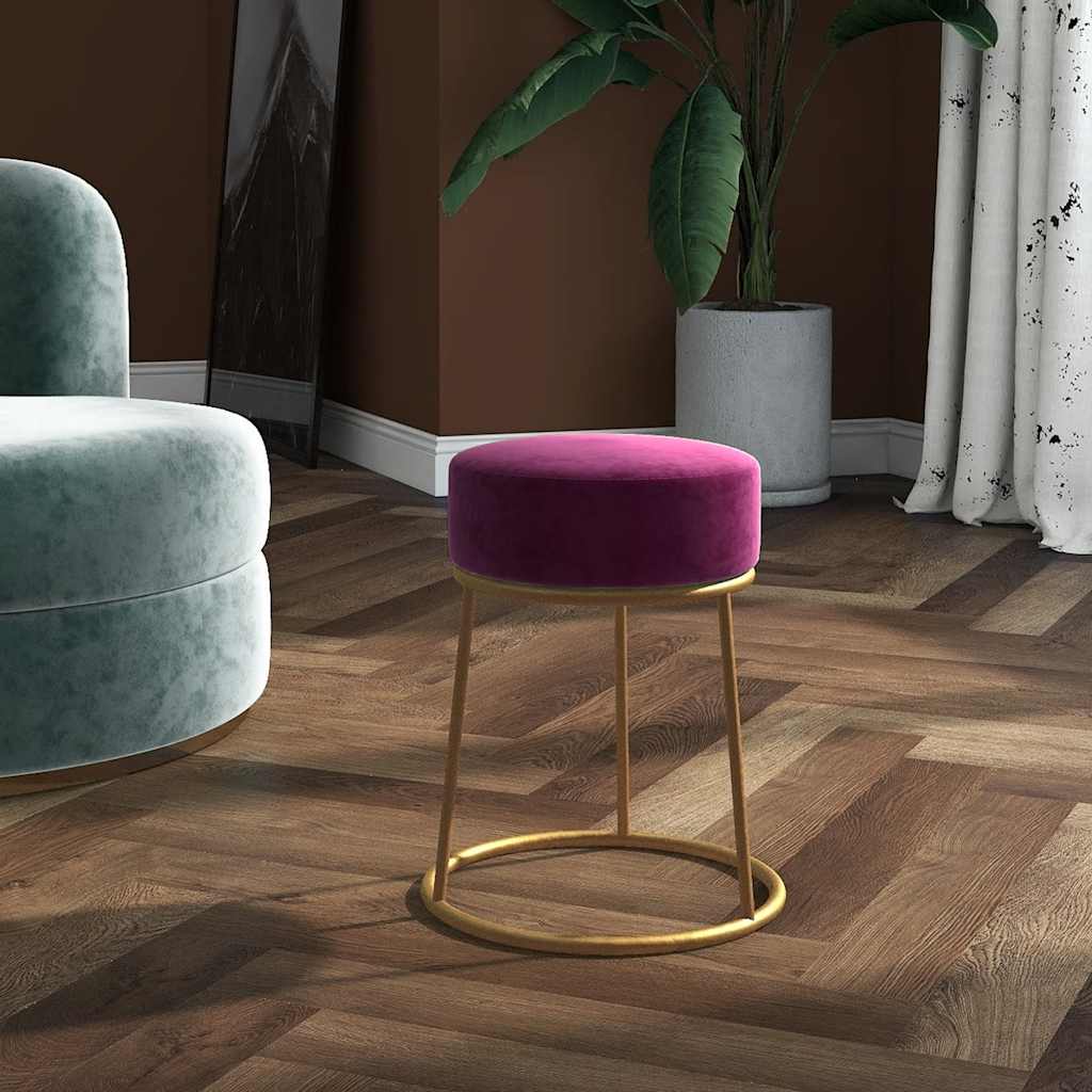 Pouffe, purple, velvet, round