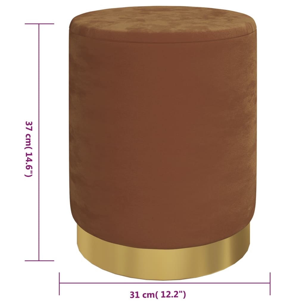 Pufs-mantikas kaste, brūns, samts, apaļš 31 x 37 cm