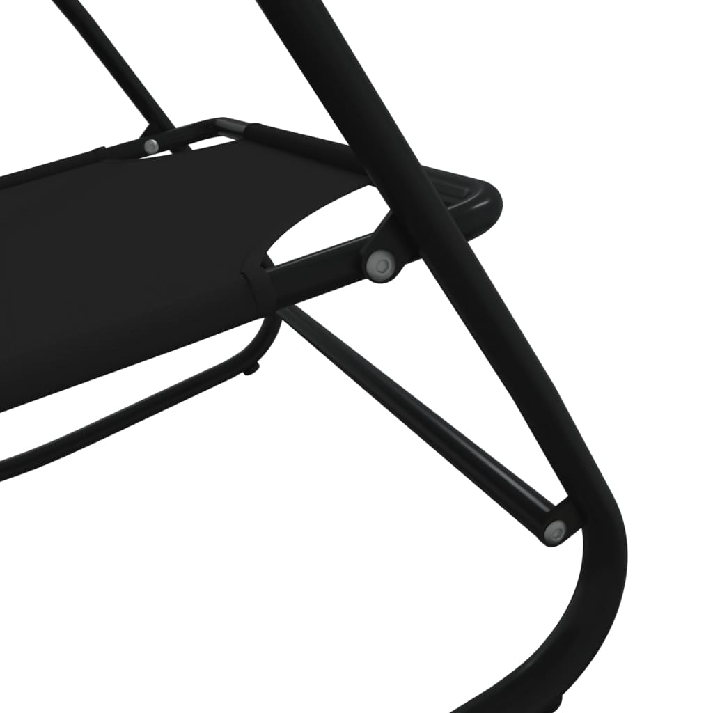 Atpūtas krēsli, 2 gab., melni, tērauds un tekstils