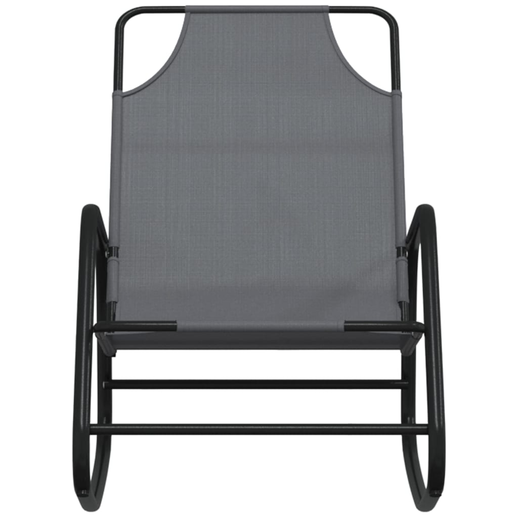 Sun loungers, 2 pcs, grey, steel and textilene