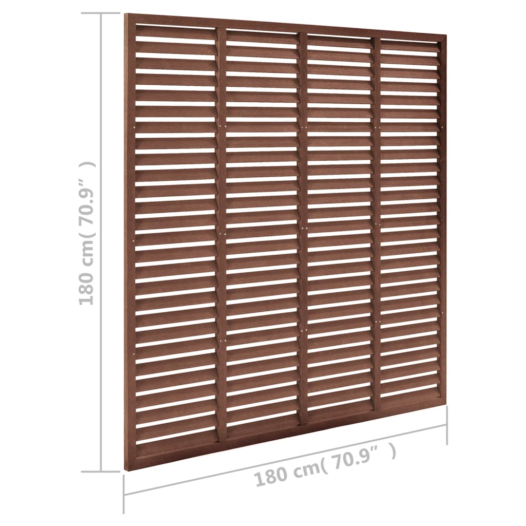 Louvered fence, brown, 180x180cm, WPC