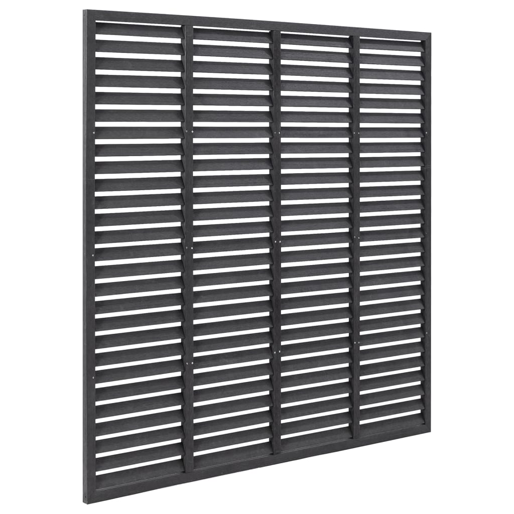 Slatted fence, grey, 180x180cm, WPC