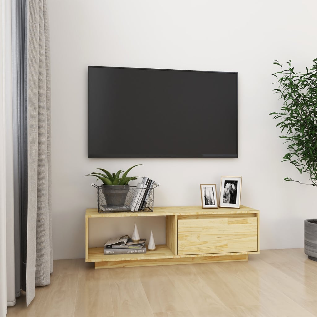 TV skapītis, 110x30x33,5 cm, priedes masīvkoks