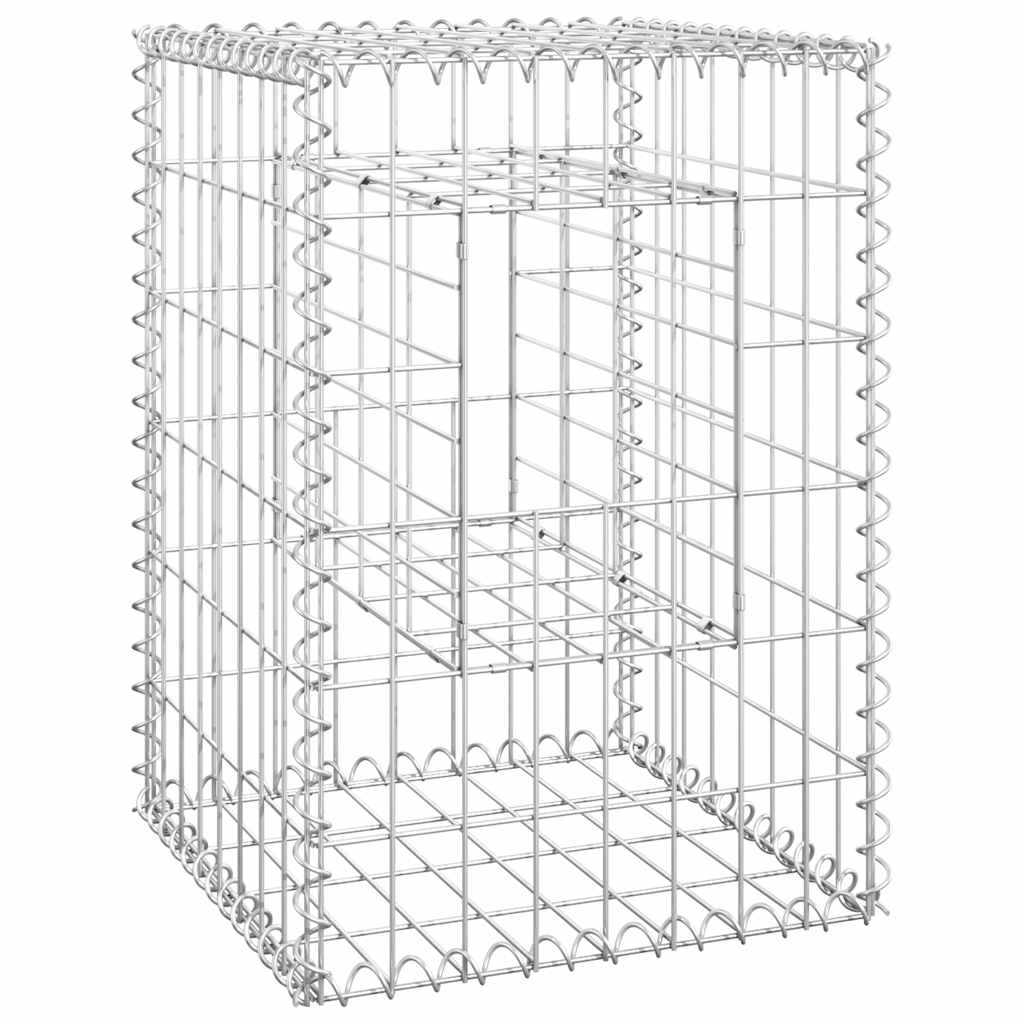 Gabion basket columns, 2 pcs., 40x40x60cm, iron