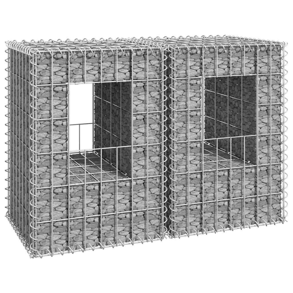 Gabion basket columns, 2 pcs., 40x40x60cm, iron