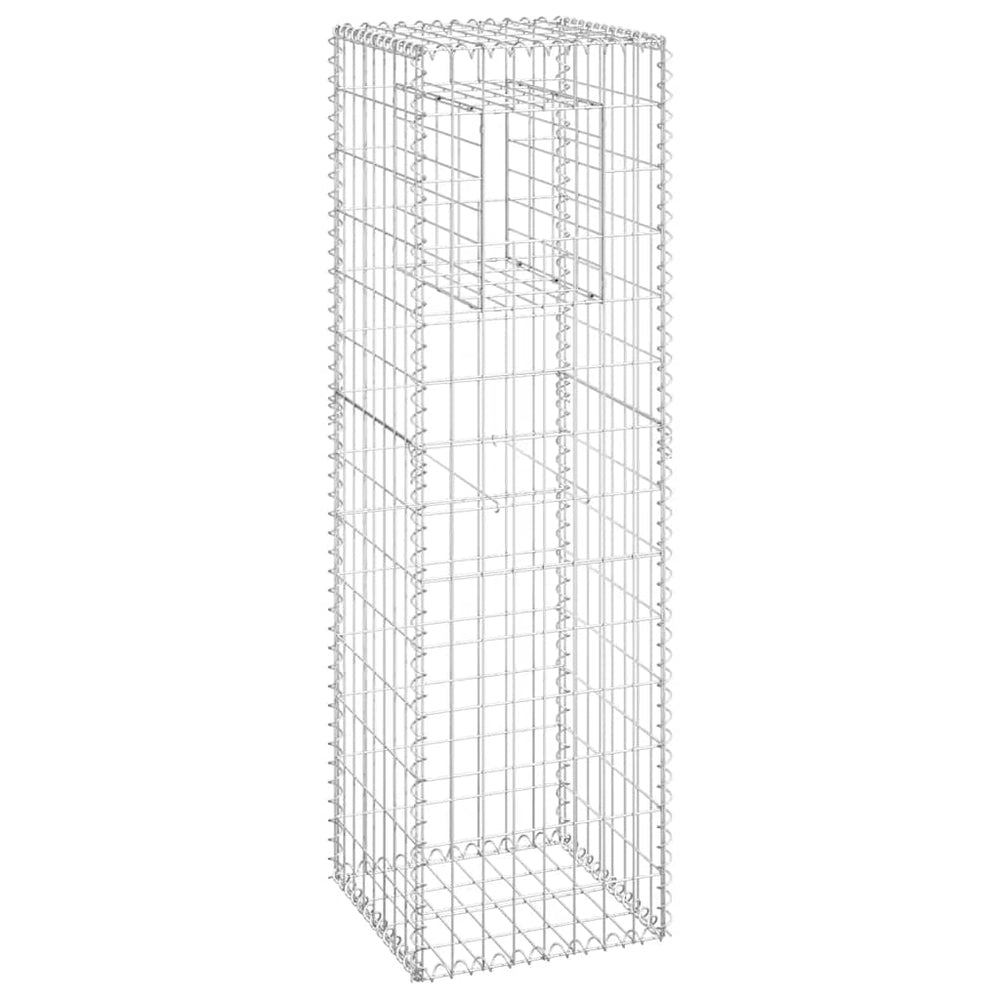 Gabion basket columns, 2 pcs., 40x40x140cm, iron
