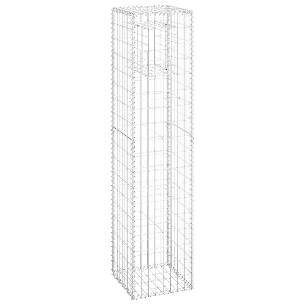 Gabion basket columns, 2 pcs., 40x40x180cm, iron