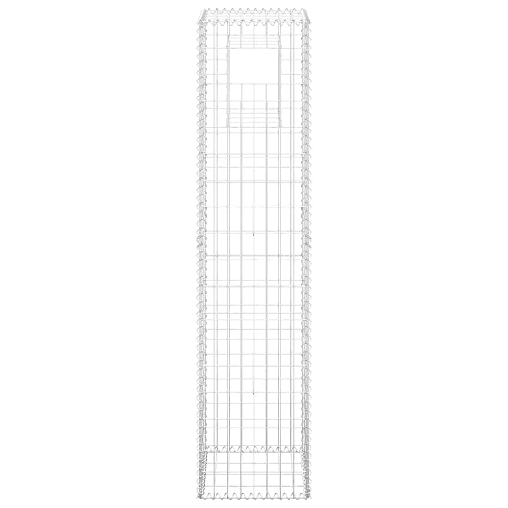 Gabion basket columns, 2 pcs., 40x40x180cm, iron