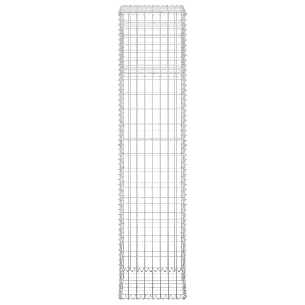 Gabion basket columns, 2 pcs., 40x40x180cm, iron