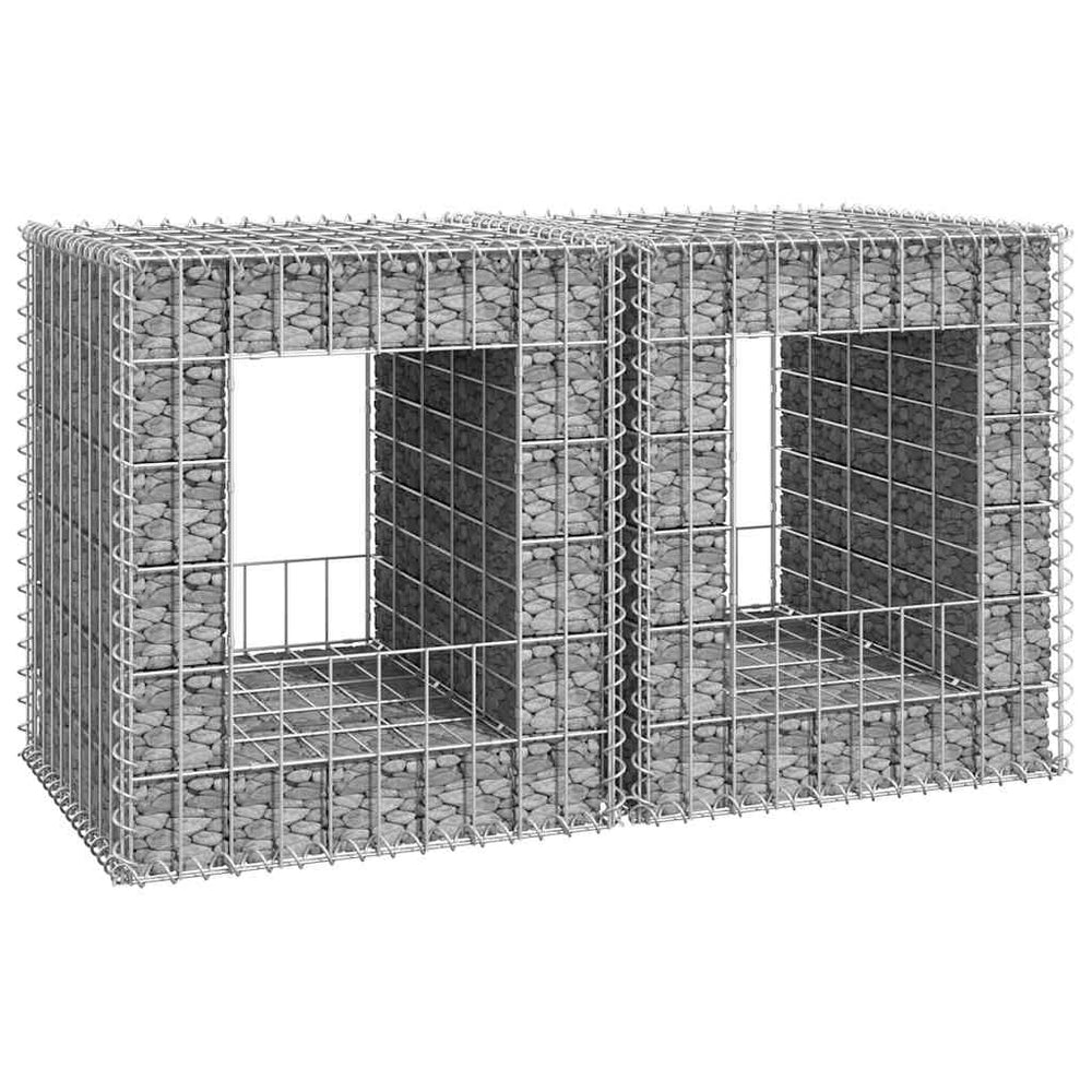 Gabion basket columns, 2 pcs., 50x50x60cm, iron