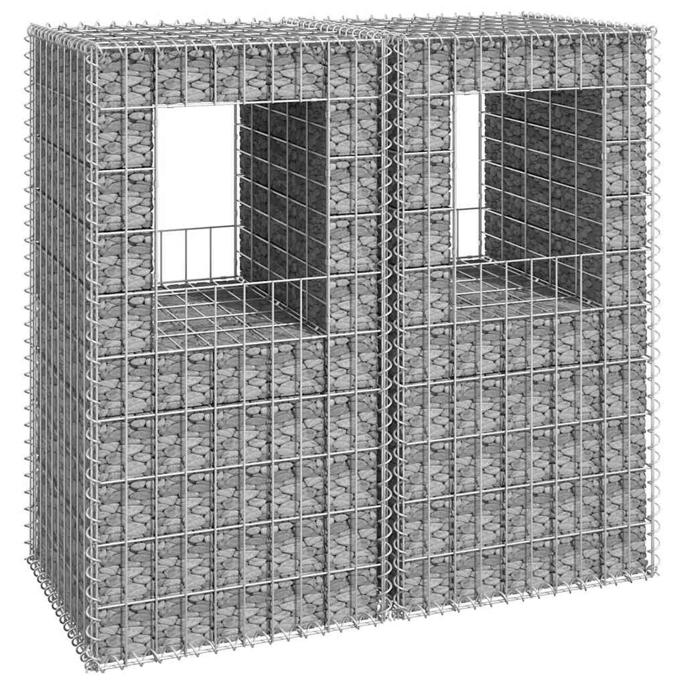 Gabion basket columns, 2 pcs., 50x50x100cm, iron