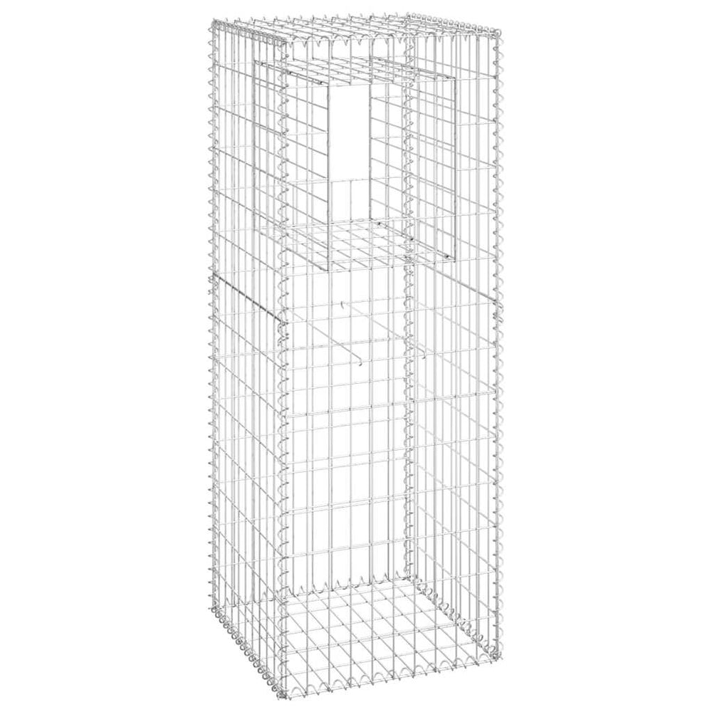 Gabion basket columns, 2 pcs., 50x50x140cm, iron