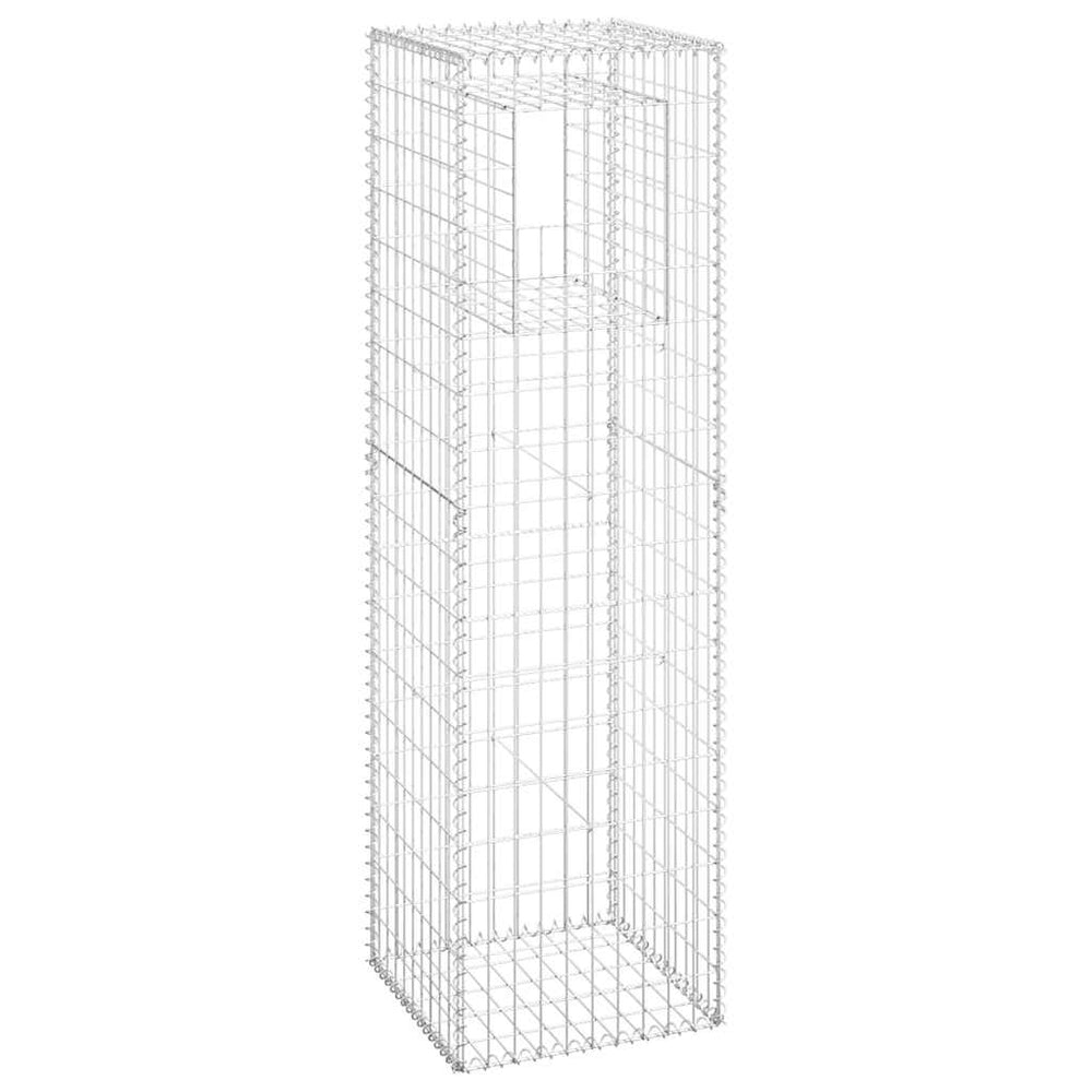 Gabion basket columns, 2 pcs., 50x50x180cm, iron