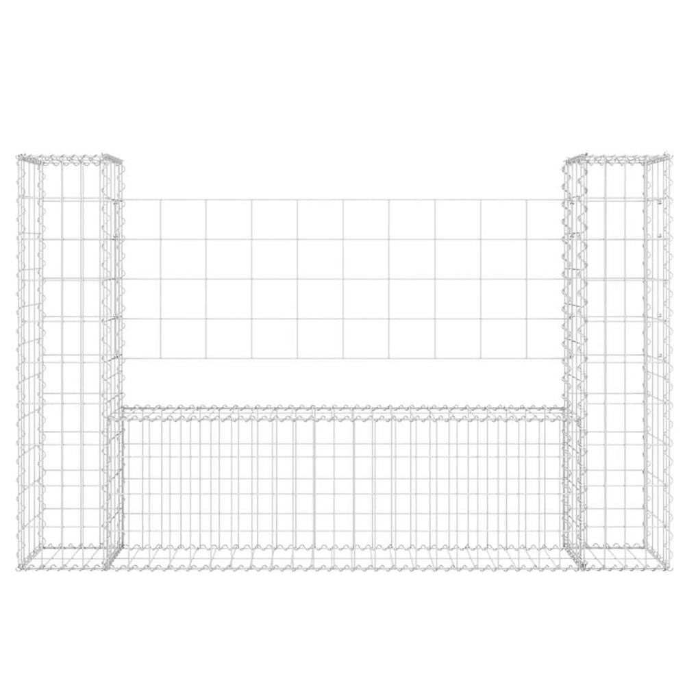 Gabion Baskets with 2 Pillars, 140x20x100cm, Iron