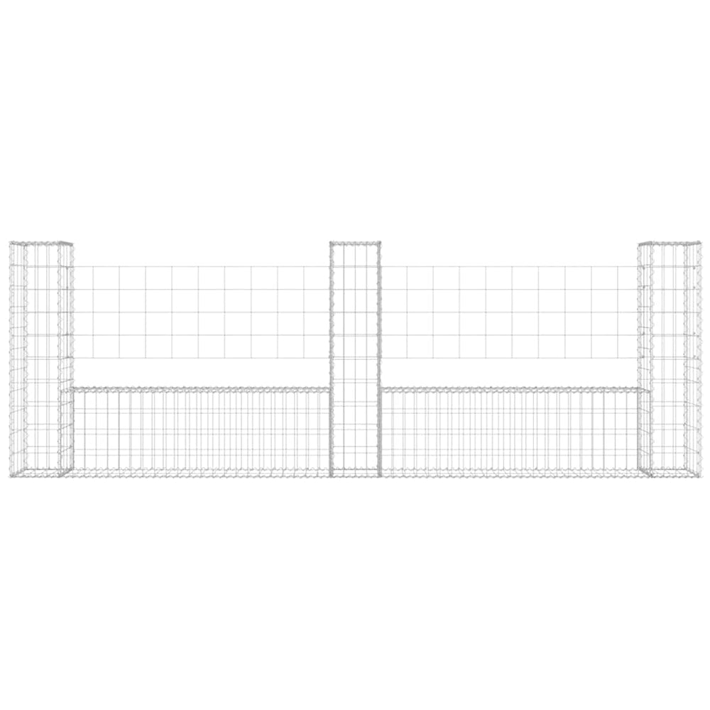 Gabion Baskets with 3 Columns, 260x20x100 cm, Iron