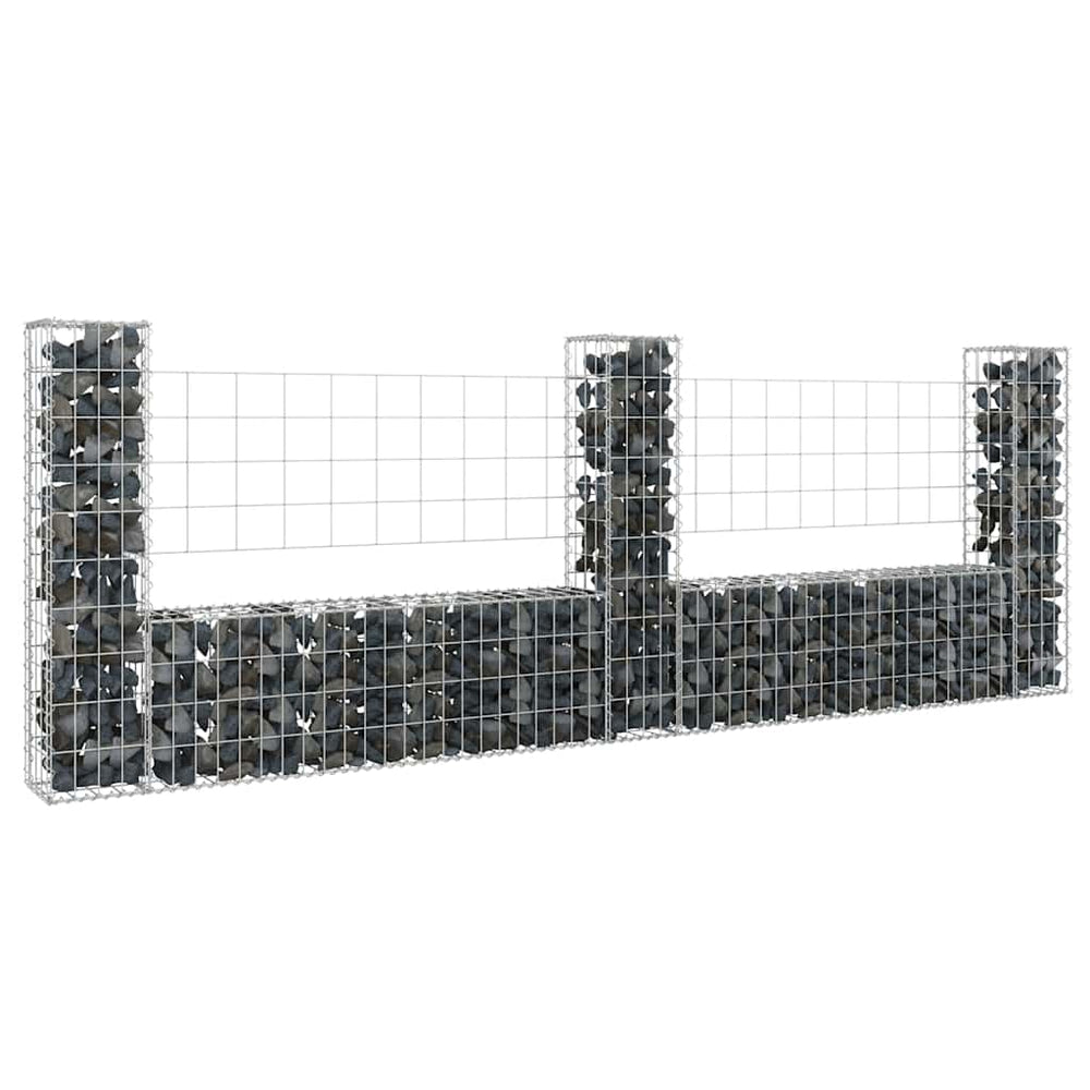 Gabion Baskets with 3 Columns, 260x20x100 cm, Iron