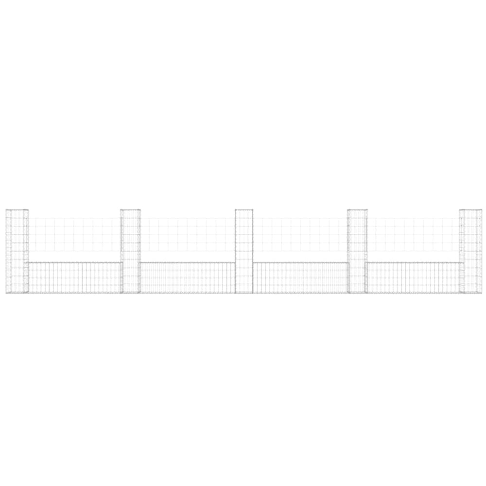 Gabion Baskets with 5 Columns, 500x20x100cm, Iron