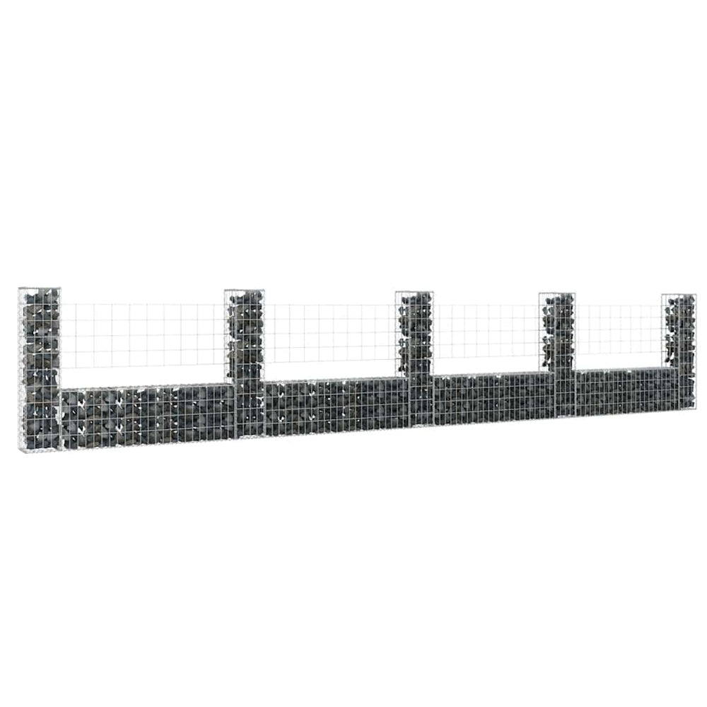 Gabion Baskets with 5 Columns, 500x20x100cm, Iron
