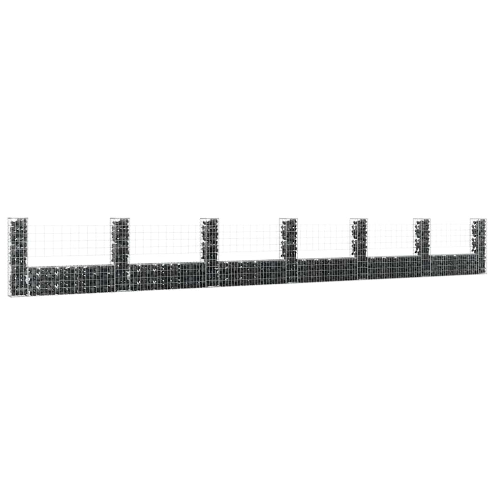 Gabion Baskets with 7 Columns, 740x20x100cm, Iron