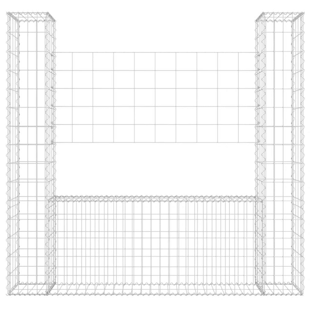 Gabion baskets with 2 posts, 140x20x150cm, iron