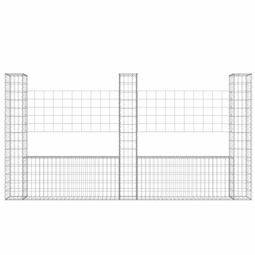 Gabion baskets with 3 columns, 260x20x150cm, iron