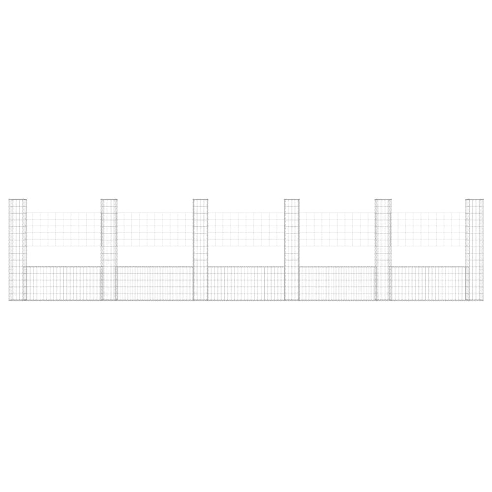 Gabion baskets with 6 columns, 620x20x150cm, iron