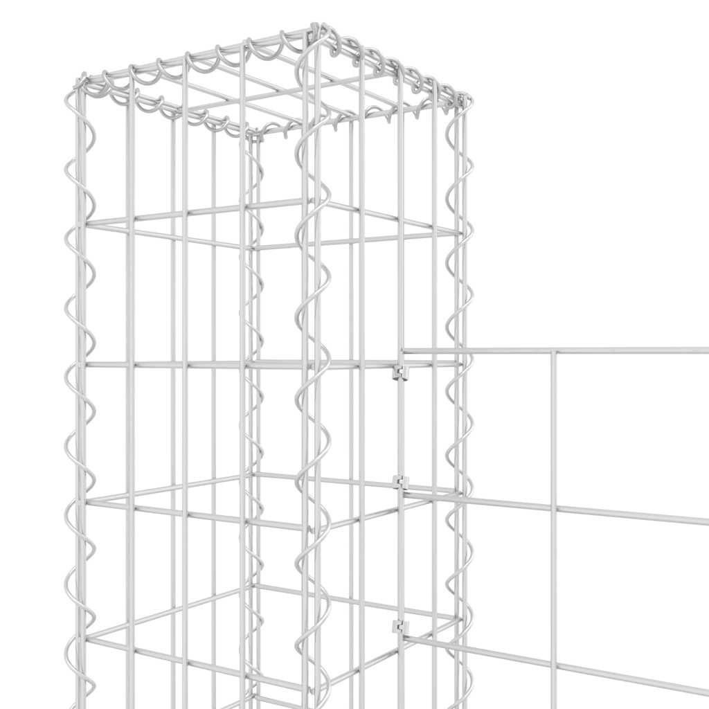 Gabion baskets with 7 posts, 740x20x150cm, iron