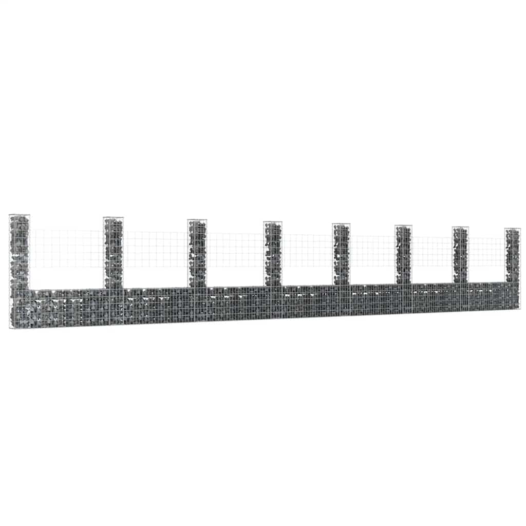 Gabion baskets with 8 columns, 860x20x150cm, iron
