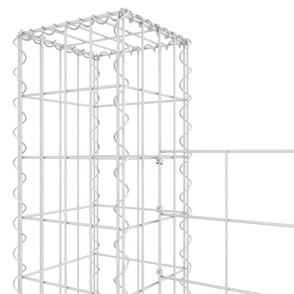 Gabionu grozi ar 2 kolonnām, 140x20x200cm, dzelzs