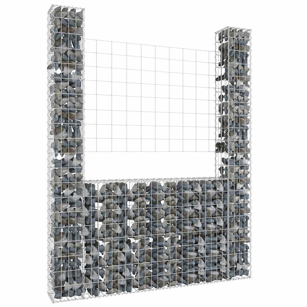 Gabion Baskets with 2 Columns, 140x20x200cm, Iron