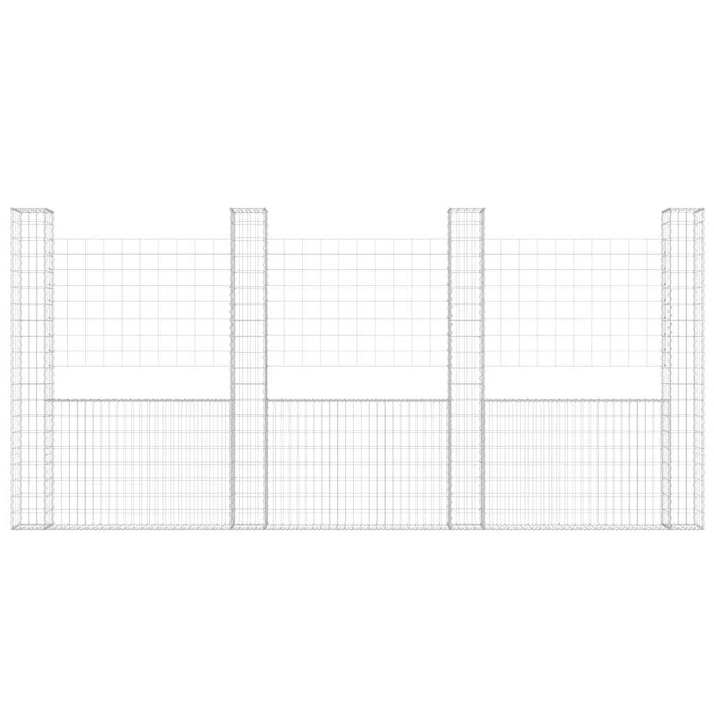 Gabion baskets with 4 columns, 380x20x200cm, iron