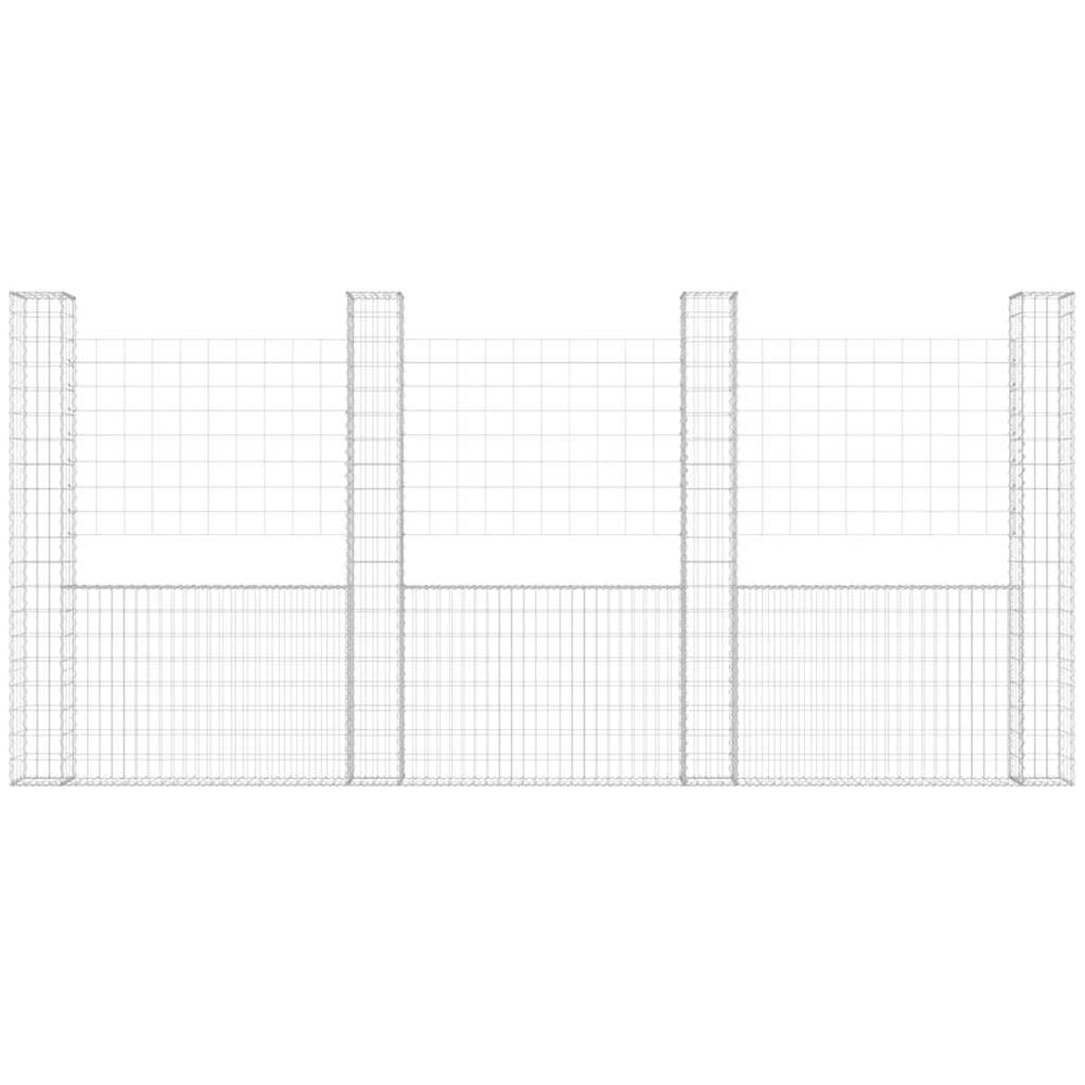 Gabion baskets with 5 columns, 500x20x200cm, iron