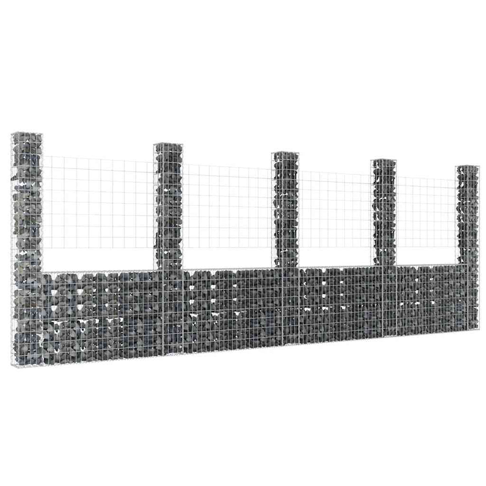 Gabion baskets with 5 columns, 500x20x200cm, iron
