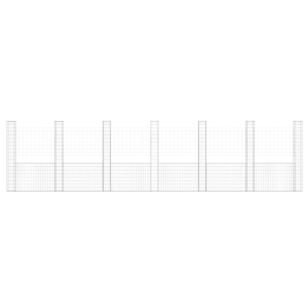 Gabion baskets with 7 columns, 740x20x200cm, iron