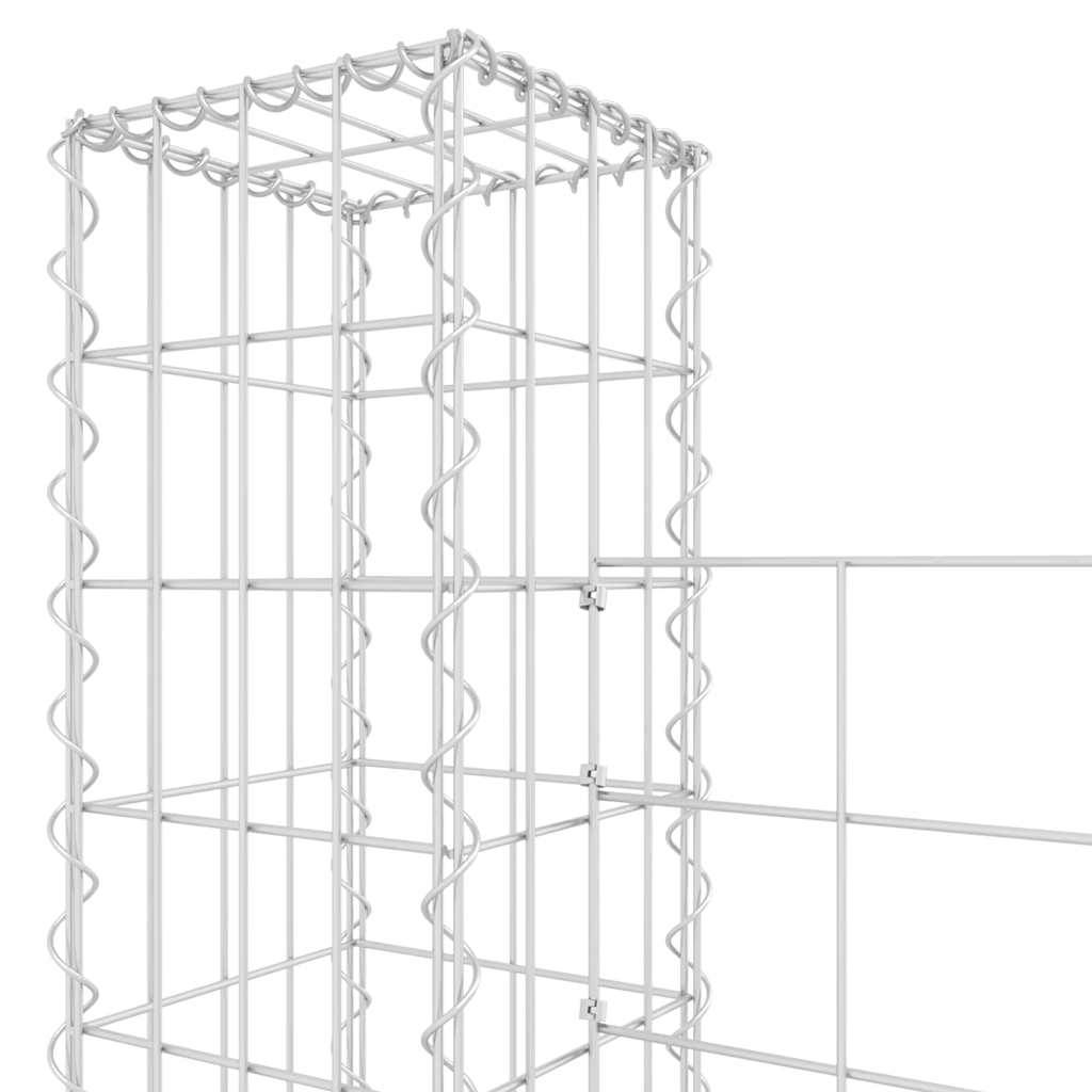 Gabionų krepšiai su 7 kolonomis, 740x20x200cm, geležis